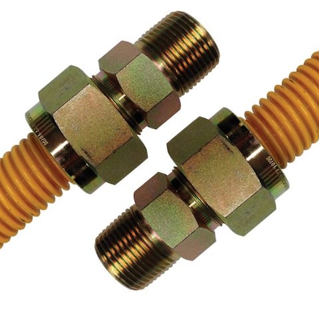 Jones Stephens 1" OD Gas Connector, Coated with Fitting, 3/4" MIP x 3/4" MIP x 24" G71404